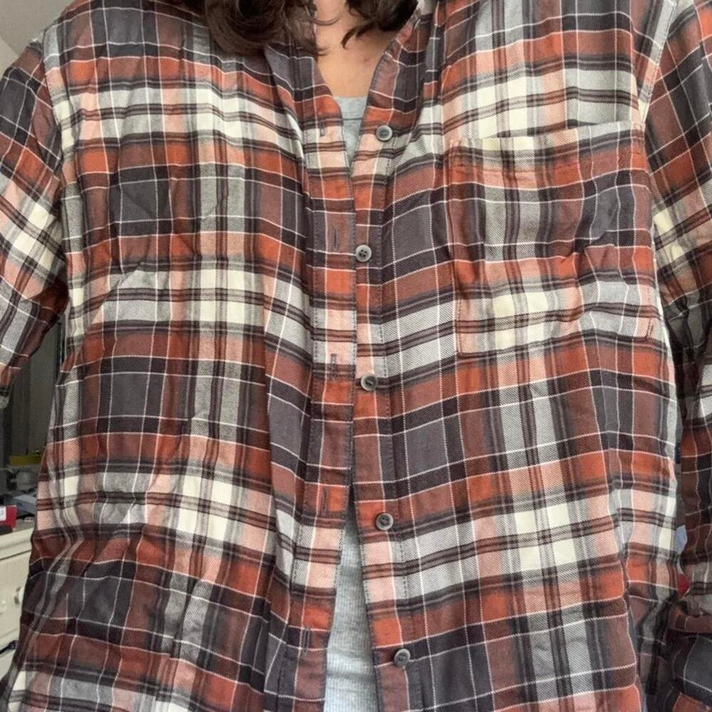 Brown burnt orange plaid